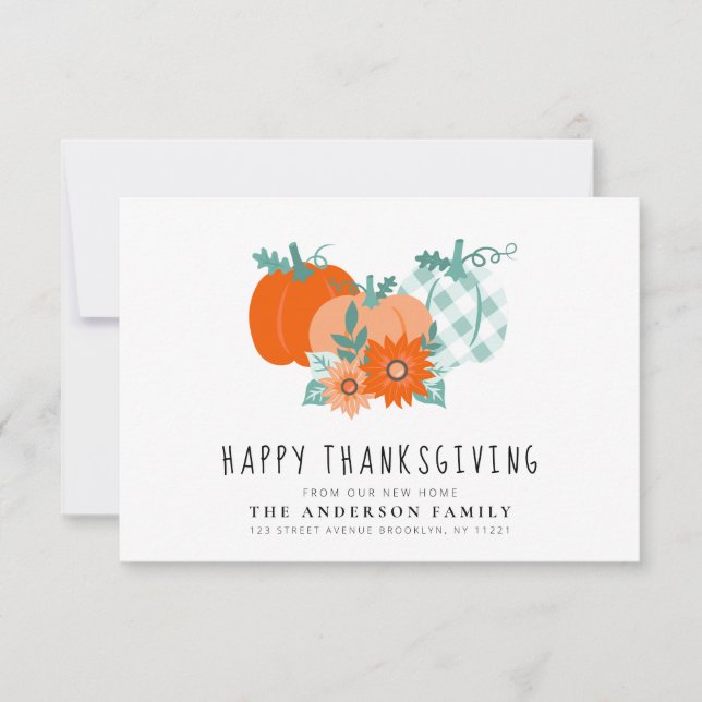 Gladlig julhöst med flyttmeddelande tack kort (Framsida)