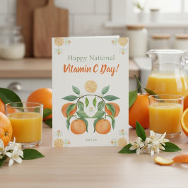 Gladlig nationella vitamin C-dagen med apelsinblom Kort
