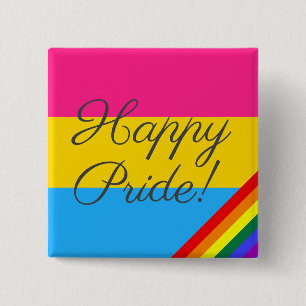 Gladlig Pansexuell Flagga Knapp