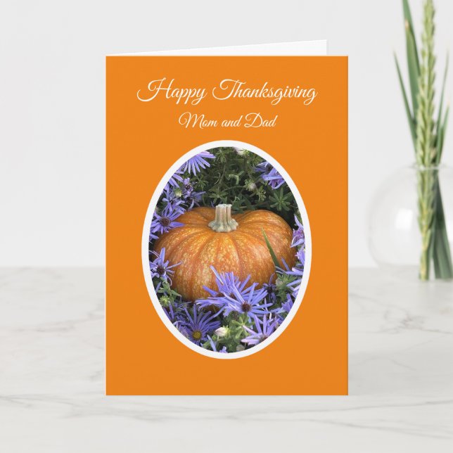 Gladlig Thanksgiving för mina föräldrar Pumpa Kort (Framsida)