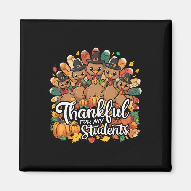 Gladlig Thanksgiving Högtidlig Middag Turkdag Bles Magnet (Framsidan)