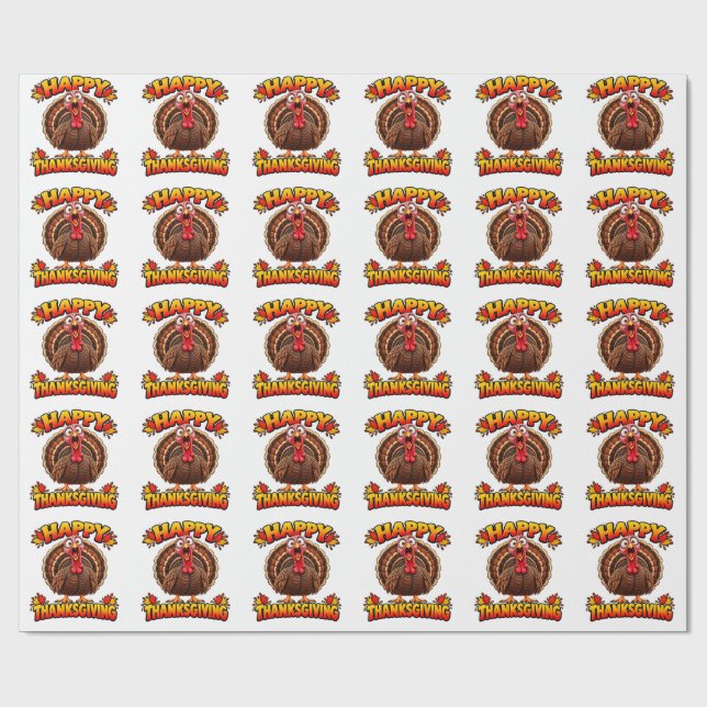 Gladlig Thanksgiving Kalkon Presentpapper (Platt)