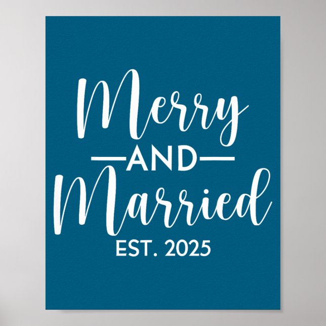 Gladligt gifta 2025 julpar tro design poster (Framsidan)