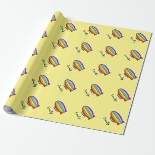 Gladlynt färgrik barns födelsedagwrappingpaper presentpapper