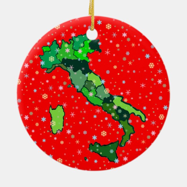 Gladlynt pastellfärgad snöflingor och karta av julgransprydnad keramik (Baksidan)