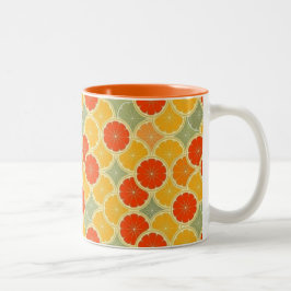 Gladlynt Retro citrusfrukt Två-Tonad Mugg
