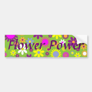Gladlynt Retro flower powerblommigtformgivare Bildekal