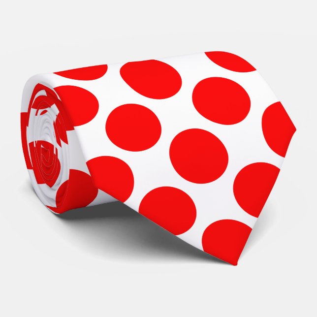 Gladlynt röd polka dots på beställnings- slips (Rullad)