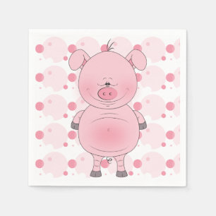 Gladlynt rosa gristecknad pappersservett