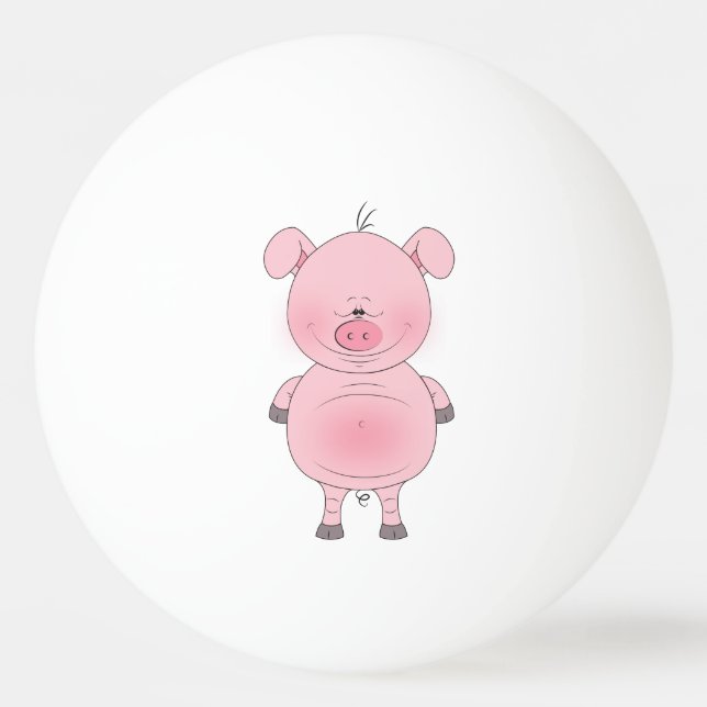 Gladlynt rosa gristecknad pingisboll (Baksidan)