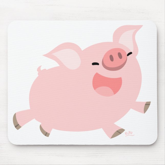 Gladlynt tecknadgrismousepad musmatta (Framsidan)