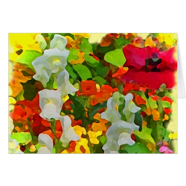 Gladlynt trädgårdfärger hälsningskort (Framsidan Horizontal)