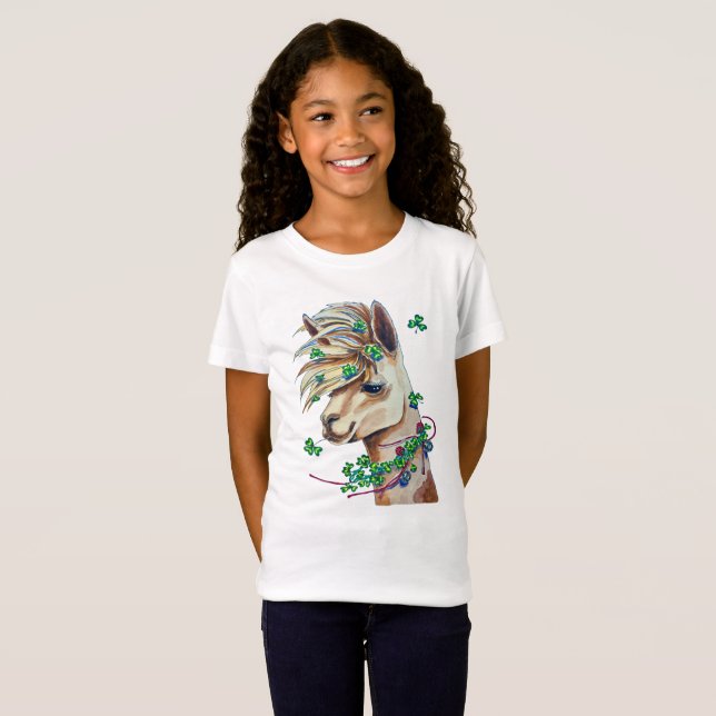 gladlynt vårllama t-shirt (Hel framsida)