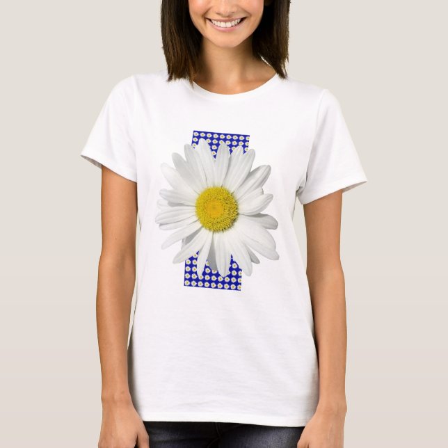 Gladlynt vitdaisyskjorta tee shirt (Framsida)