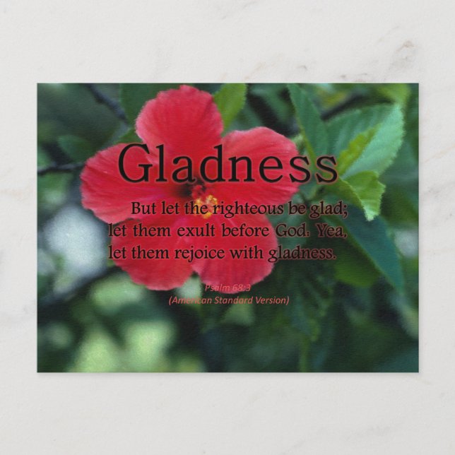 Gladness Psalm 68-3 Vykort (Framsida)