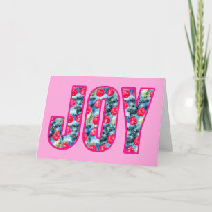 Gladordskonst i fuchsia rosa och tealgrön helgkort