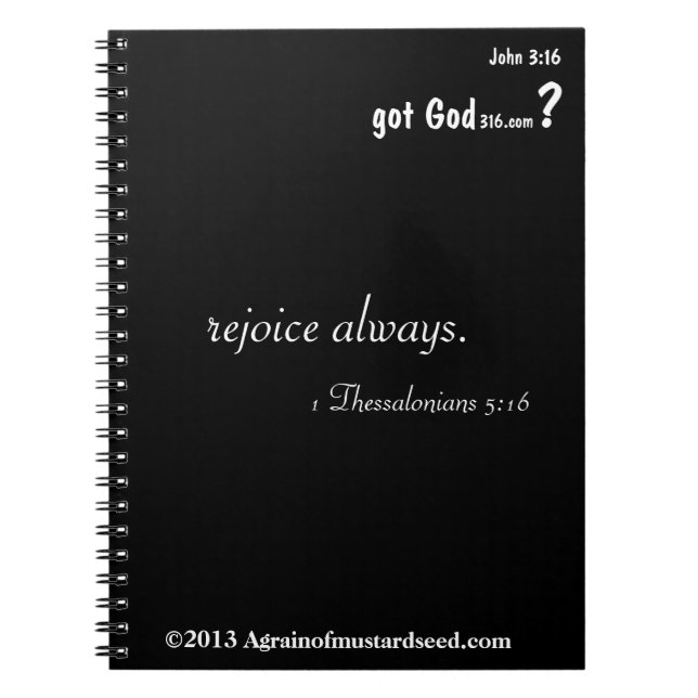 gläds alltid åt gotGod316.com Anteckningsbok Med Spiral (Framsidan)