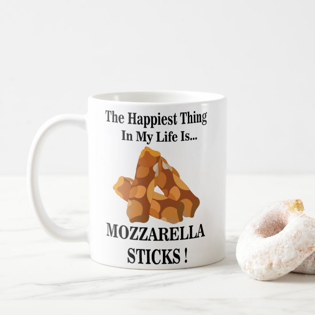 Glädst Sak i mitt liv är Mozzarella-sticks Kaffemugg (Med munk)