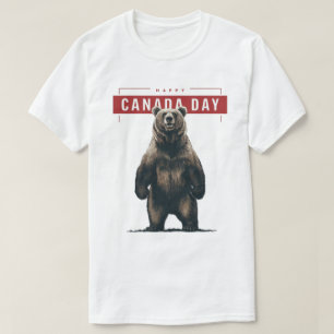 Gladstående Grizzlybjörn Canada Day T Shirt