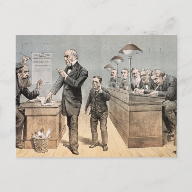 Gladstone och hans assistenter vykort (Framsida)