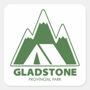 Gladstone Provincial Park Berg Camping Fyrkantigt Klistermärke