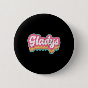 Gladys First Namn Girl Vintage 70s 80-talet Person Knapp