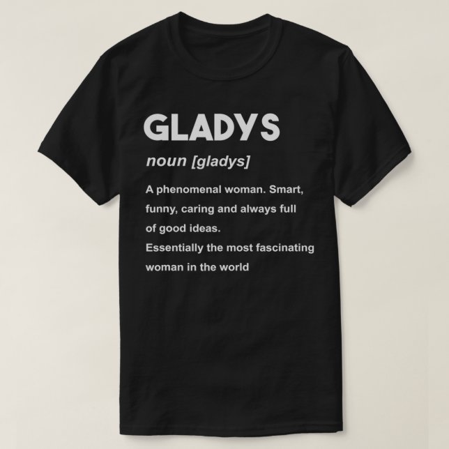 Gladys Namn  T Shirt (Design framsida)