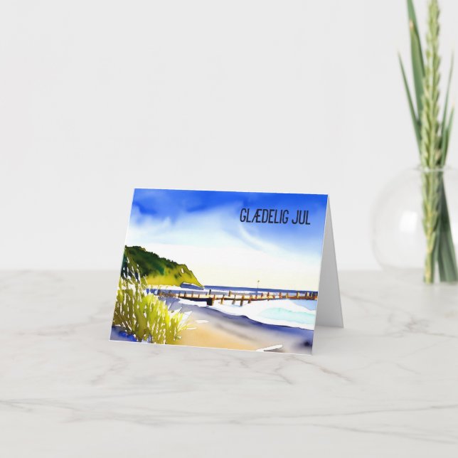Glæ delig jul, dansk jul kort (Framsida)