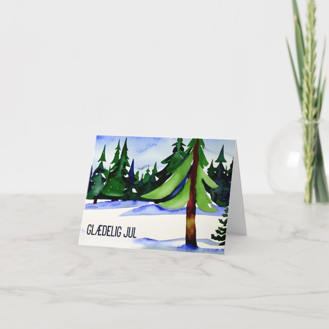 Glæ delig jul, dansk jul kort (Framsida)