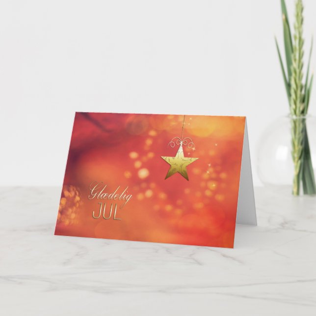 Glæ delig jul, God jul på danska, Star Helgkort (Framsida)