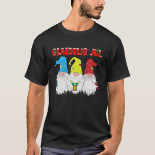 Glaedelig Jul Jul Jul Gnomes Santa Hat Danish Wi T Shirt