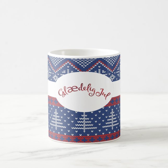 Glaedelig Jul jul Sweater Sticka Kaffemugg (Center)