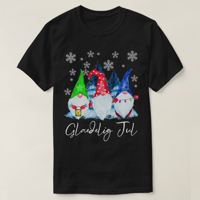 Glaedelig Jul Nordic Gnomes Tomte Nisse Danish Chr T Shirt (Design framsida)