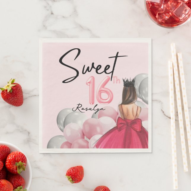 Glam 16 Glam Ro Guld White Balloons Pappersservett (Insitu)