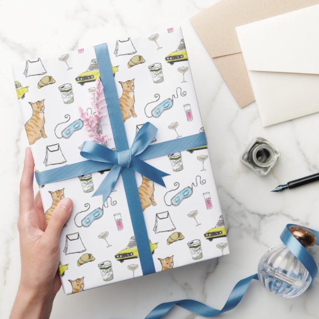 Glam 1960-talets Cocktail Party Whimsical Retro Presentpapper (Gifting)