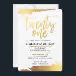 GLAM 21:E BIRTHDAY PARTY modern guldgad guld Inbjudningar<br><div class="desc">OBS! DEN GOLD FOLIEFFEKTEN ÄR ETT TRYCKT BILD. En inbjudan till snyggt för 21:a toppen. Wow dina vänner och din familj med det här numret;D TIP:: 1. Om du vill ändra eller flytta grafik slått klickar du på "anpassa". 2 Du kan också ändra typsnitt och lägga till mer text! Kärlek,...</div>