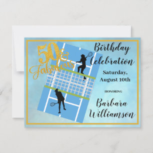 Glam 50 & Fabulous Tennis Scene Party Inbjudningar