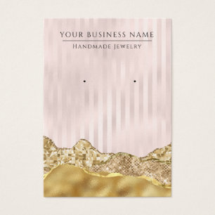 Glam Abstrakt Rosa Guld Visning Earring Cards Visitkort