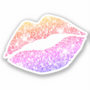 Glam Aesthetic Funky Girly Glitter Läppar Klistermärken
