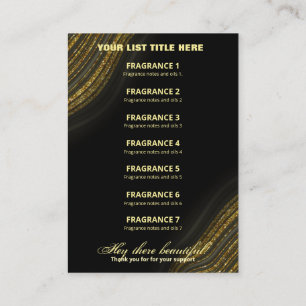 Glam Agate Black Guld Fragrance List Affärskort Visitkort