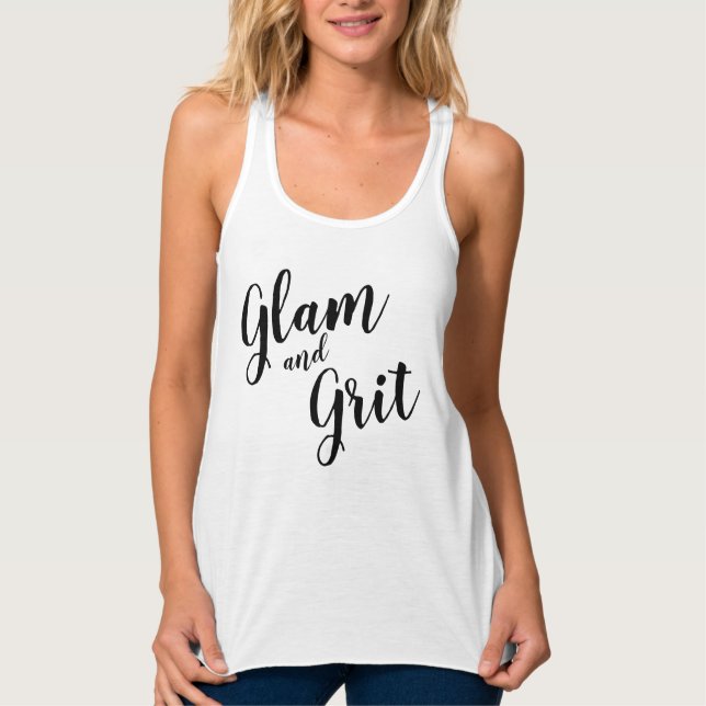 ’Glam and Grit’ Linne Med Racerback (Framsida)