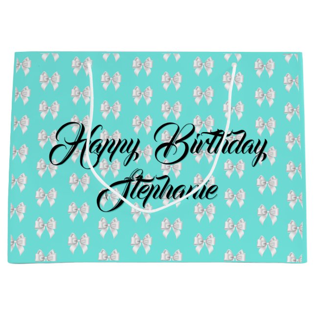 Glam Aqua Anpassat Namn Tiffany Tema Vit Slöja (Framsidan)