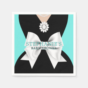 Glam Aqua Teal Finare Tiffany Theme Baby Shower Pappersservett