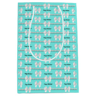 Glam Aqua Tiffany Tema Bougie Grattis på födelseda