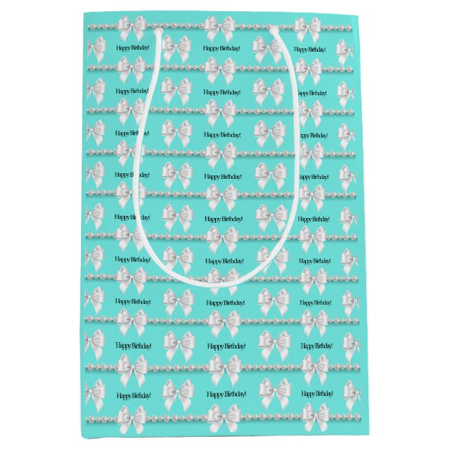 Glam Aqua Tiffany Tema Bougie Grattis på födelseda (Framsidan)