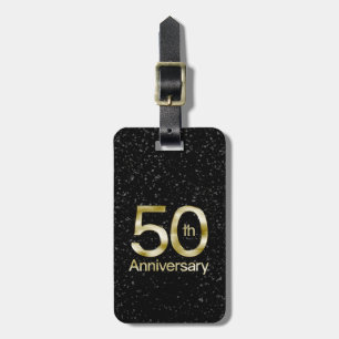 Glam årsdag för guld 50th bagagebricka