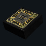 Glam Art Deco Black Guld Bröllop-årsdag för årsdag Minnesask<br><div class="desc">Art Deco inspirerade till designen med Gatsby, som rymmer 20-tal med glam- och R&B-fusionssmak. Med anpassade och monogram, kombinerat med en mycket snyggt glitter guld och svart geometrisk utformning. Slimmad och elegant personligt bröllp, årsdag eller förlovning närvarande. Anpassa med namn, årsdag och monogram eller siffror - som är gjorda i...</div>