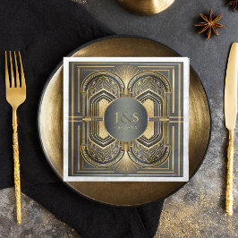Glam Art Deco Bröllop ID1033 Pappersservett