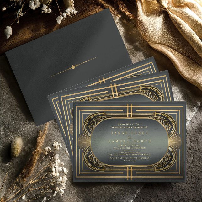 Glam Art Deco Bröllop Rehearsal Dinner ID1033 (Skapare uppladdad)