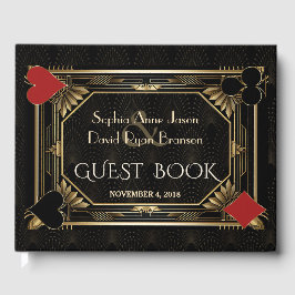 Glam Art Deco Casino Las Vegas Poker Bröllop Gästböcker